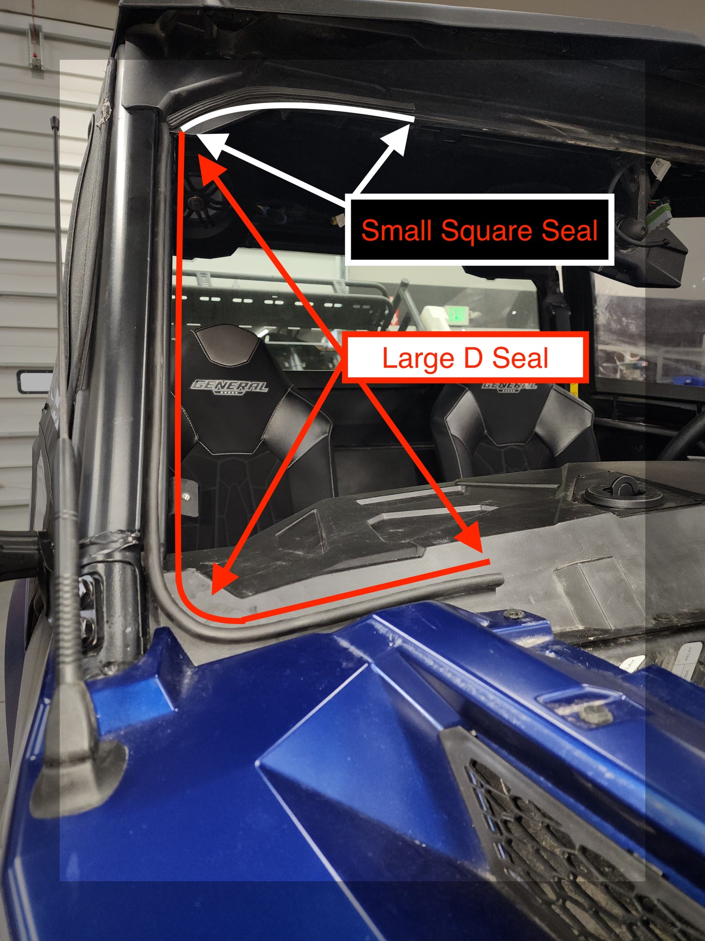 US made Polaris General Vented Glass Windshield