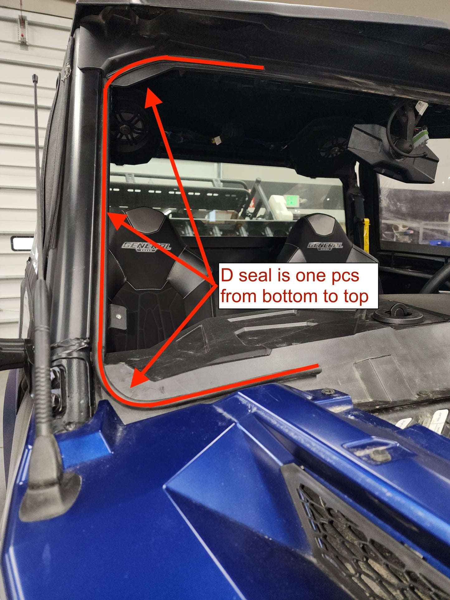 US made Polaris General Vented Glass Windshield